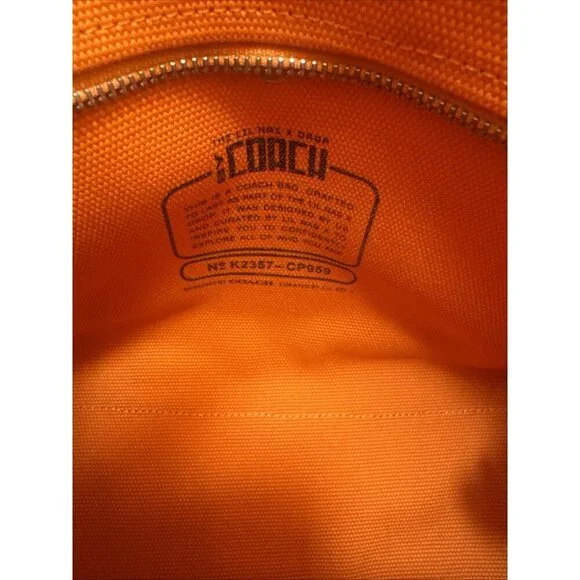 Coach the LIL NAS X DROP Mandarin Orange Cargo Tote 26 CP959 10x8x4" NWT - Picture 5 of 5